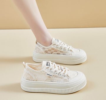 SH415 - Korean Chic White Sneakers